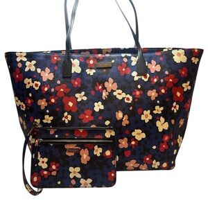 Like New Kate Spade Shore Street Bouquet Margareta Tote Bag & Wristlet Set